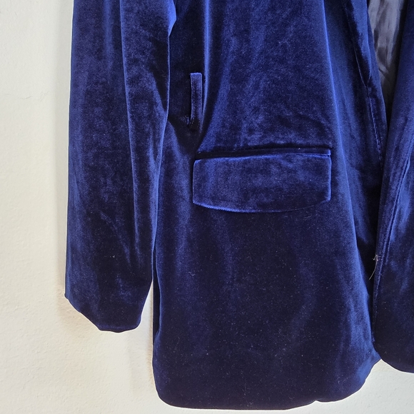 INC Velvet Sapphire Royal Blue Blazer Jacket Size Large - Picture 8 of 12